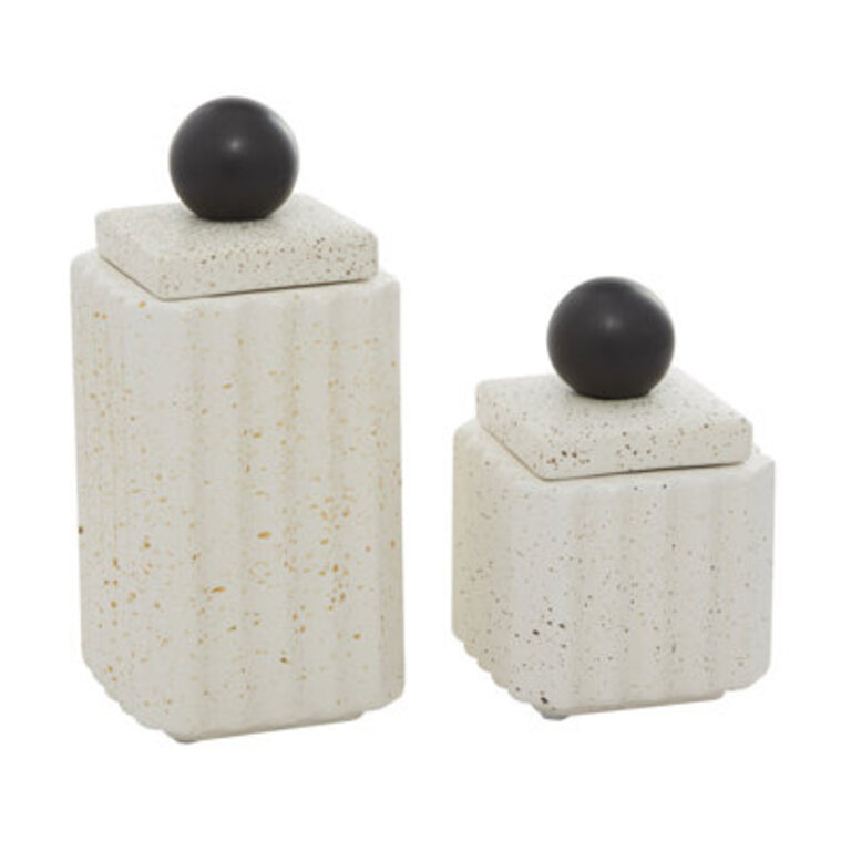 Joelle Wood Decorative Urns  Jars