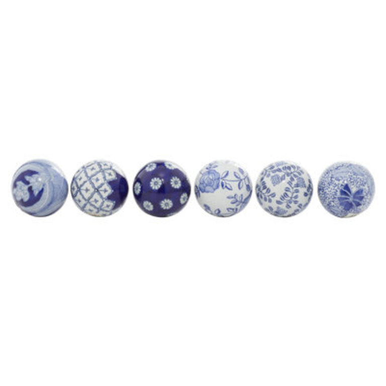 Ceramic Handmade Glossy Decorative Ball Floral Orbs  Vase Filler with Varying Patterns
