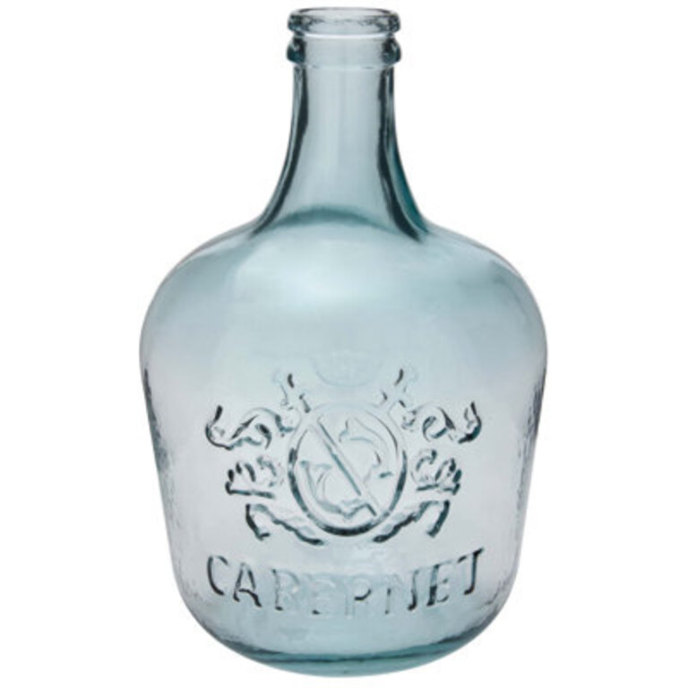 Rieth Clear Recycled Glass Handmade Spanish Vase with Cabernet