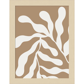 Erminia  Retro Matisse Inspired Abstract Botanical 1 Beige  by The Creative Bunch Studio