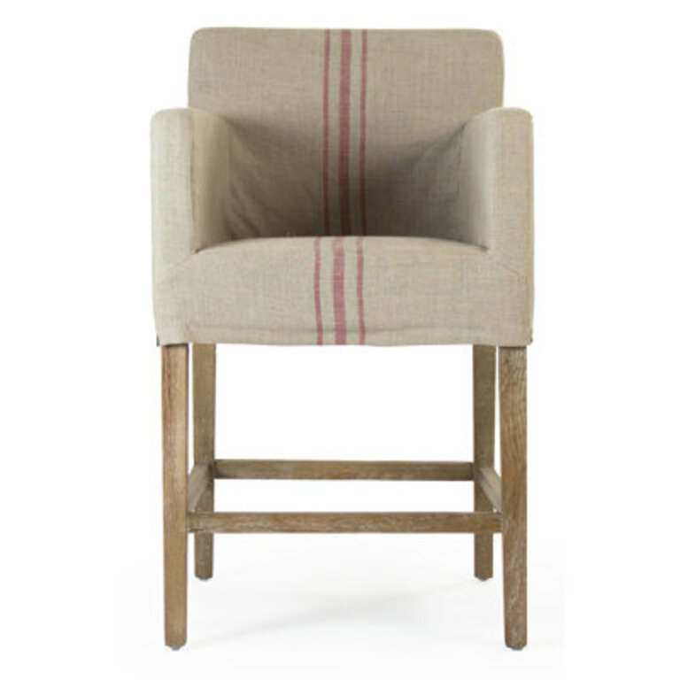 Avignon Upholstered Counter Stool with Solid Wood Frame