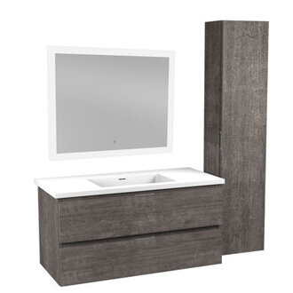 Conques 39 Single Bathroom Vanity with Marble Top with Mirror