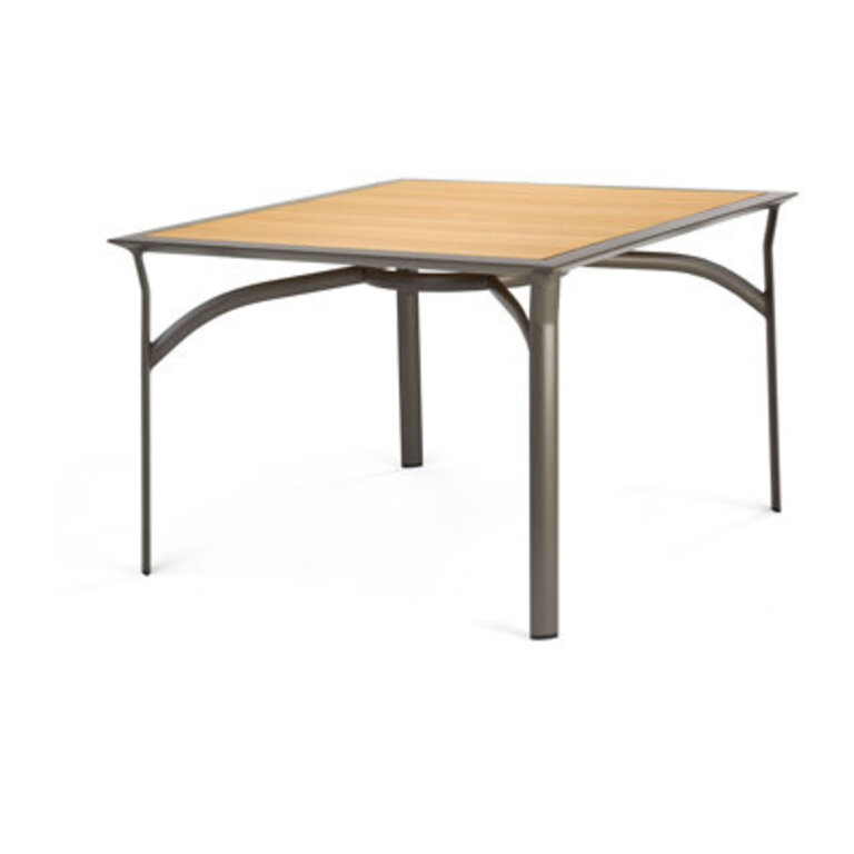 Harper All-Weather Aluminum  Poly-Resin 42-inch Square Dining Table w Umbrella Hole