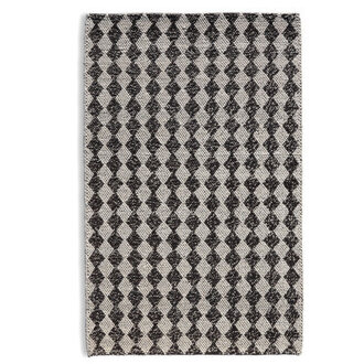 Bubble Argyle Loop Pile Weave IvoryCharcoal Wool Area Rug By Tufty Home