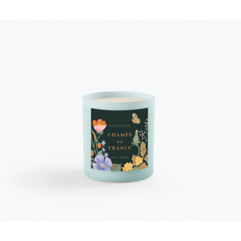 Champs De France Scented Jar Candle with Glass Holder