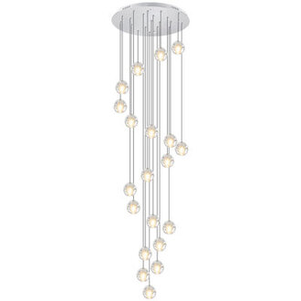 Khatuna 20-Light LED Crystal Tiered Chandelier Chrome Light