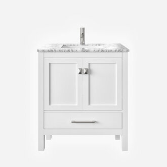 Eviva London 30W x 18D Bathroom Vanity with Undermount Porcelain Sink