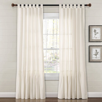 Linen Tassel Cotton Blend Sheer Curtain Single Panel