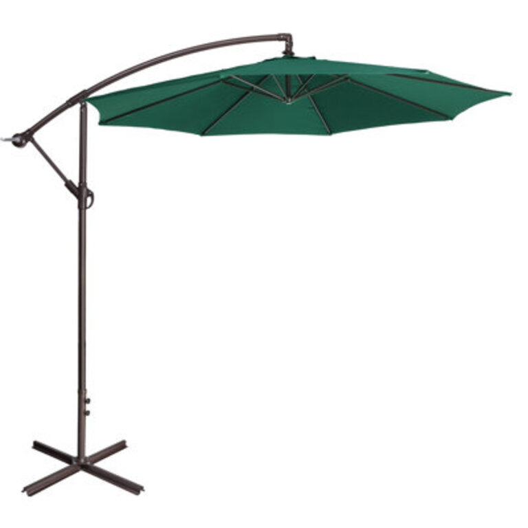 Lagunas Cantilever Umbrella - 10 Offset Outdoor Patio Umbrella with Tilt and Vented Canopy for Deck Backyard or Pool by Villacera