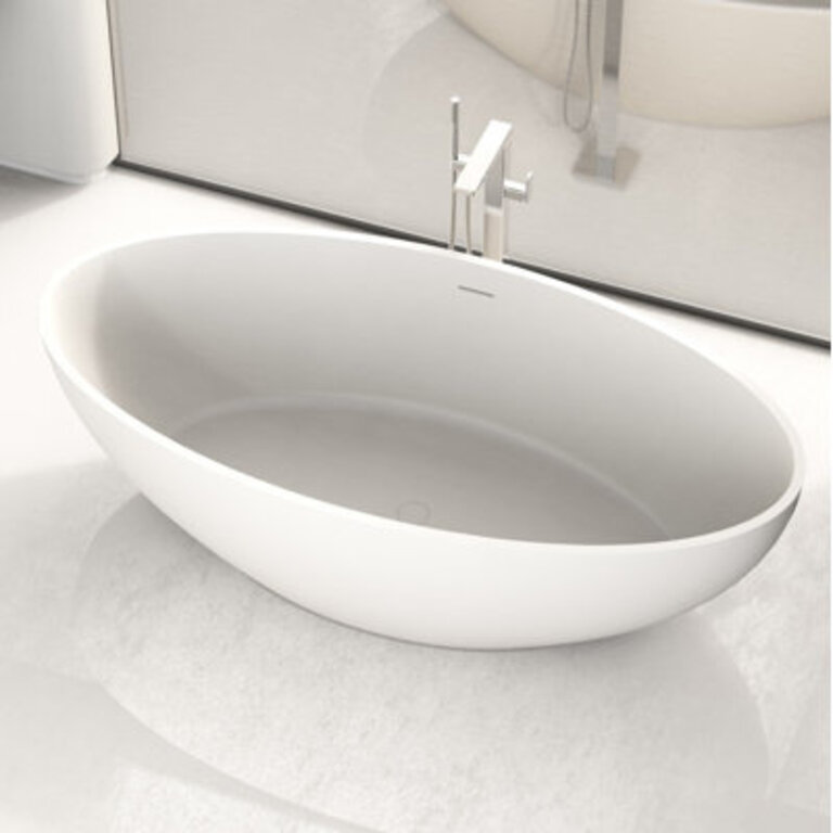 Solidellipse 708661 x 346456 Freestanding Soaking Solid Surface Bathtub
