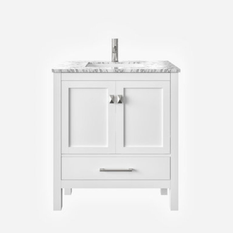 Eviva London 30W x 18D Bathroom Vanity with Undermount Porcelain Sink