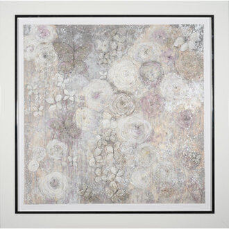 Lavender  Silver Butterflies by Lenore Gimpert - Floater Frame Painting