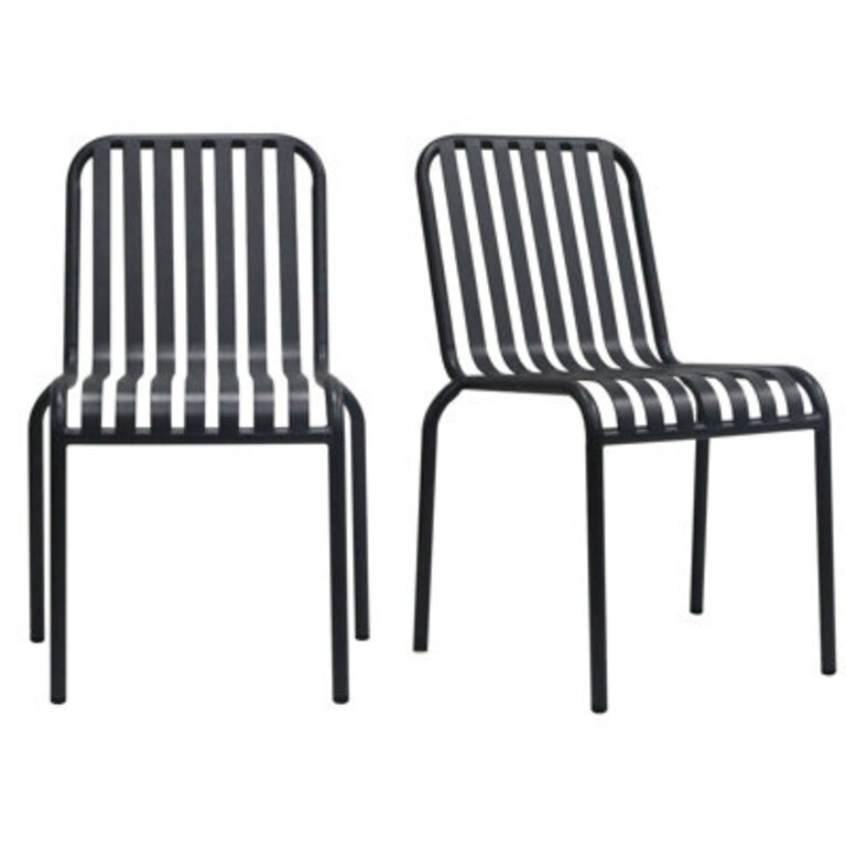 Set of 2 Abra Outdoor Stacking Dining Side Chairs