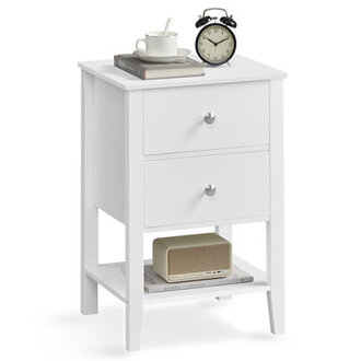 Brookford 2 - Drawer Bamboo Nightstand in White
