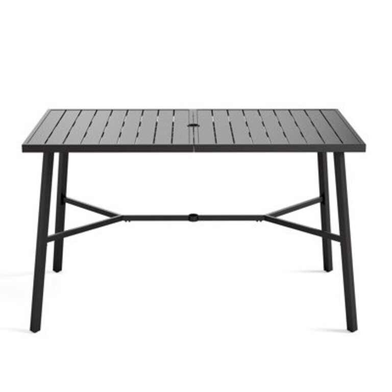 Alyne Rectangular Stainless Steel Outdoor Dining Table