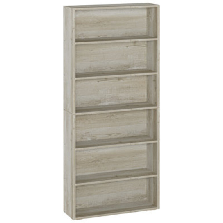 708 H x 238 W Standard Bookcase 6 Tiers Tall with Storage for Living Room Home Office