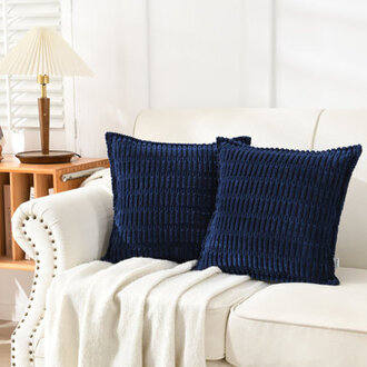 Boucle Ottoman Decorative Pillow Covers Farmhouse Boho Corduroy Cushion Cover