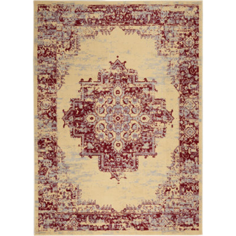 Burnie Oriental CreamRed Area Rug