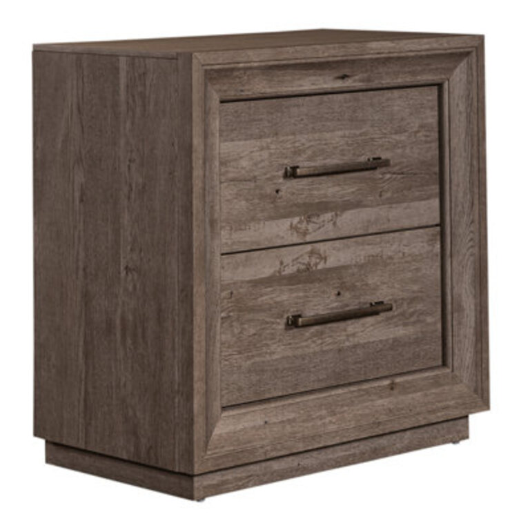 Hayle 2 Drawer Nightstand w Charging Station