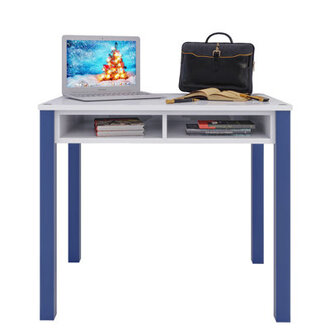 Writing Desk with Drawers - Small Office Desk - 35in long with 2 Drawers  - Grey Desk - Easy to Assemble - Small Computer Desk for Small Spaces - Perfect for Writing or as a White Vanity Desk