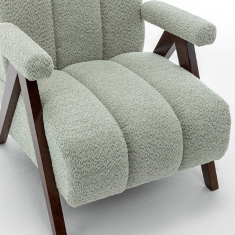 Draedyn Upholstered Boucle Armchair with Solid Wood Legs