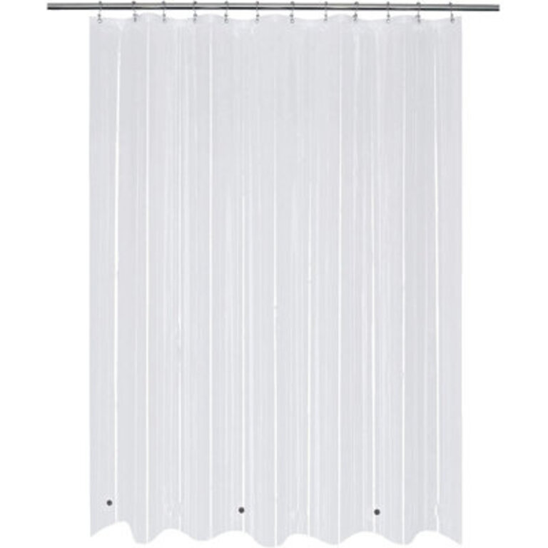 Sarahjean Heavy Weight Solid Shower Curtain Liner With Magnetized Hem