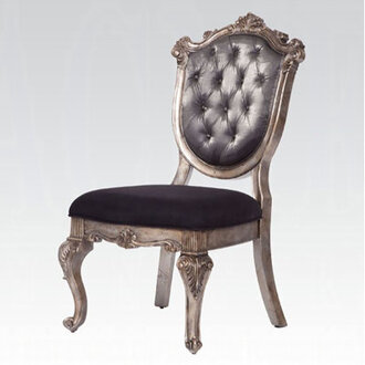Wensley Upholstered Dining Chair in Silver Gray and Antique Platinum