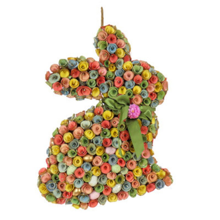 18 Multicolor Floral Bunny Decoration