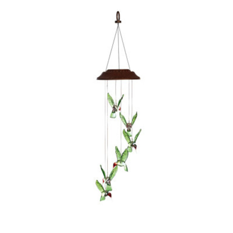 Jamarion Painted Solar Mobile Hummingbird Wind Chime