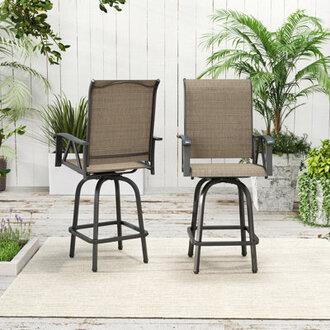 Aliyaan 236W PVC-coated polyester Swivel  Patio Counter Stools