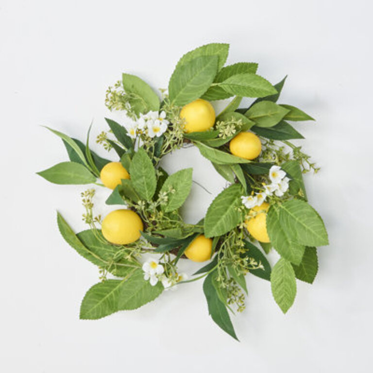 Lemon Green Leaves  Flowers Wreath