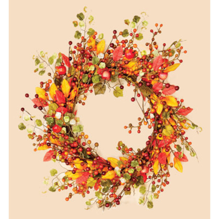 18 Artificial Fall Berry Wreath with Foliage