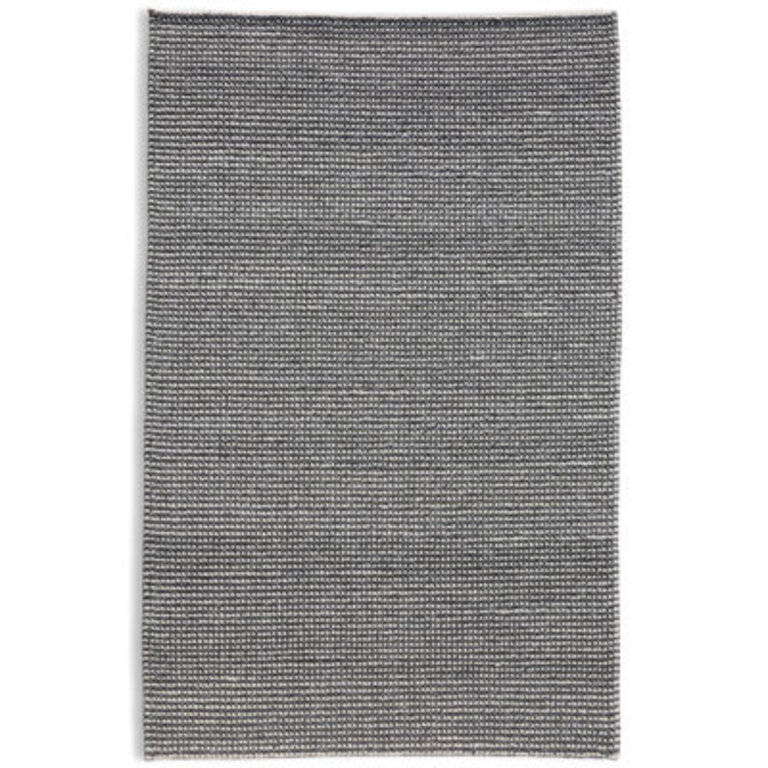 Bubble Polka Dots Handmade Loop Pile Weave Grey  White Striped Wool Area Rug By Tufty Home