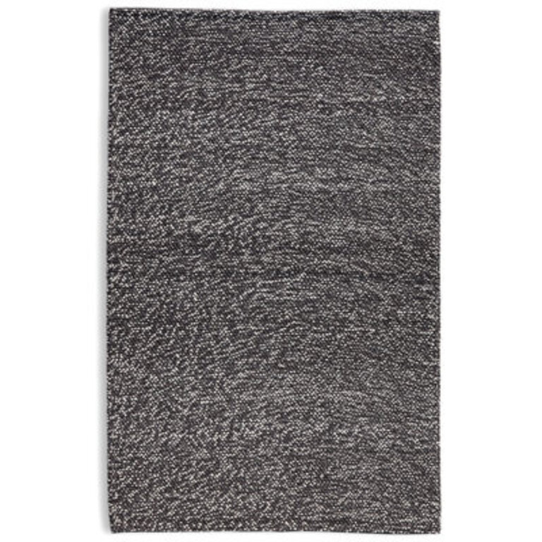 Bubble Handmade Loop Pile Weave Black  White Speckled Wool Area Rug By Tufty Home