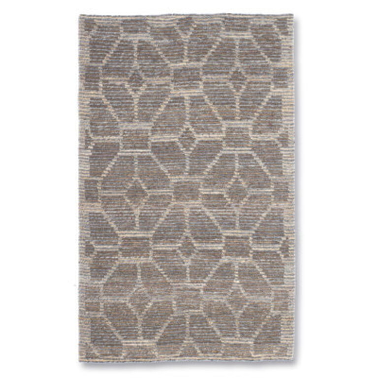 Noori Geometric Handmade Flatweave Brown  Grey Wool  Jute Loop Jute Area Rug By Tufty Home