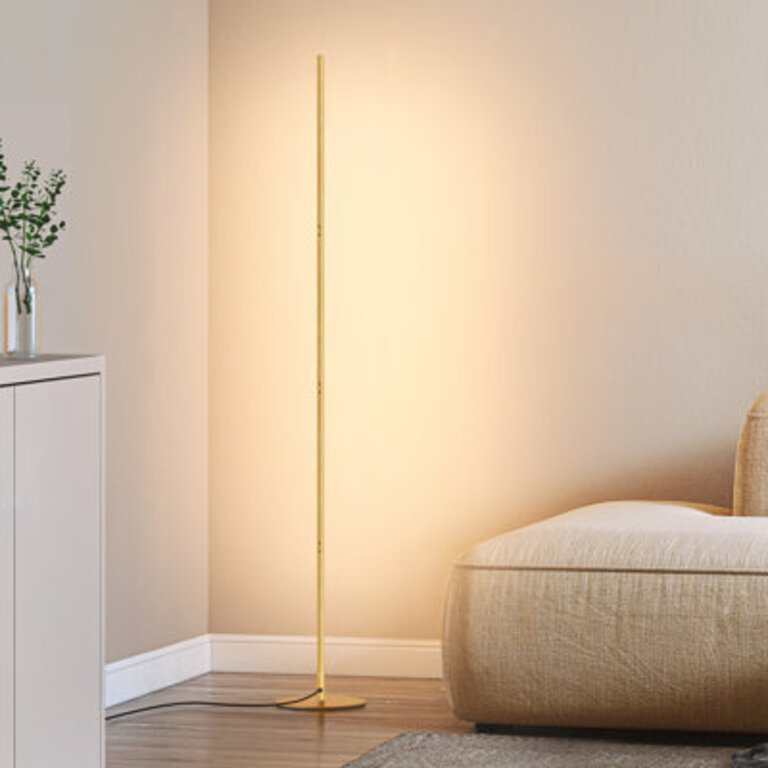 Adjustable Height Dimmable LED Corner Floor Lamp with Remote Control