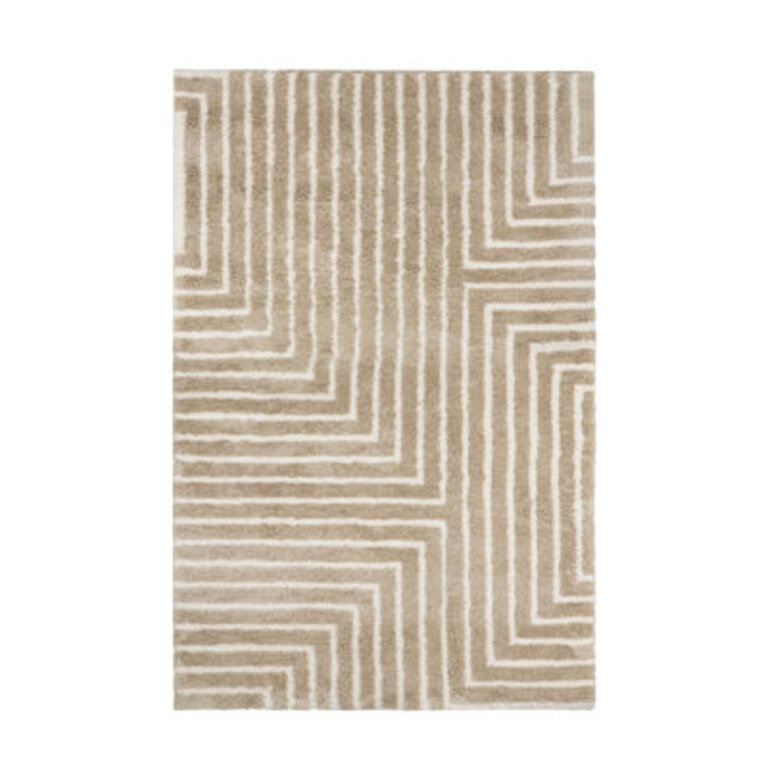 Johnee Machine Woven Polyester Geometric Textured Shag Rug 5 X 8  Area Rug