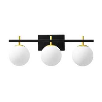 Sharvi 3-Light Mid Century Modern Globe White Shade Dimmable Wall Sconces