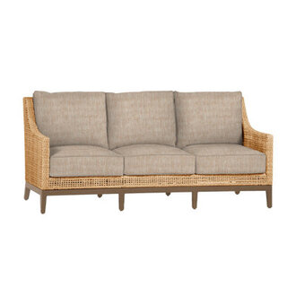 Peninsula 80 Wide Wicker Patio Sofa with Cushions