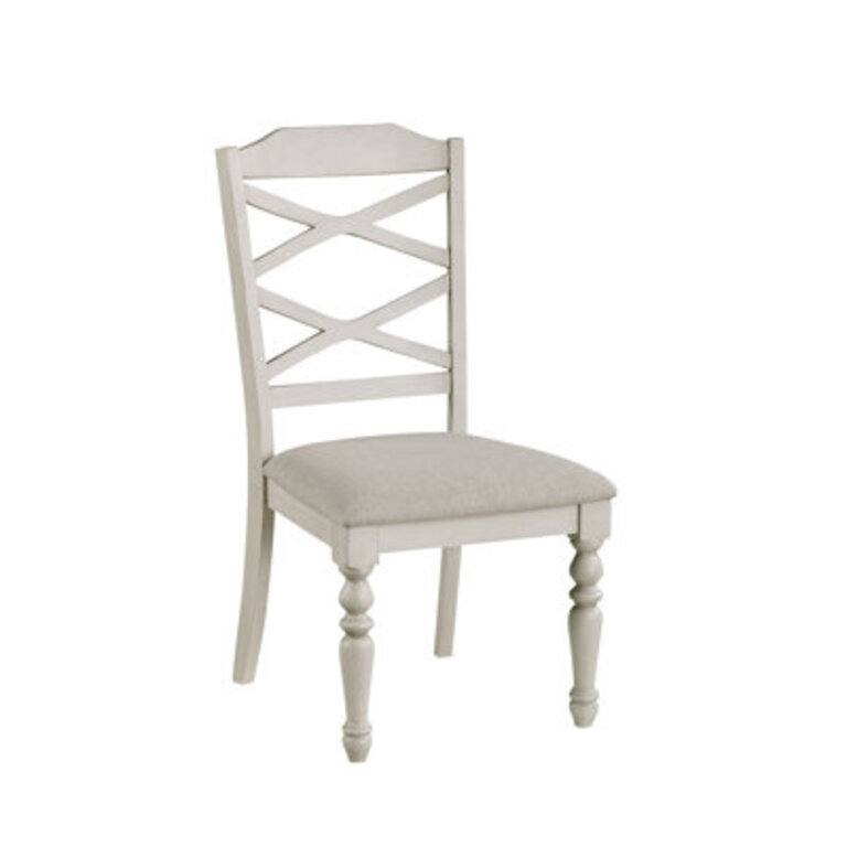 Cassendra 38 Inch Side Chair With Fabric Seat Set Of 2 White