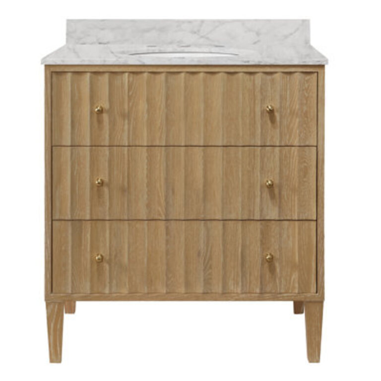 Odin 305 Single Bathroom Vanity with Carrara Marble Top