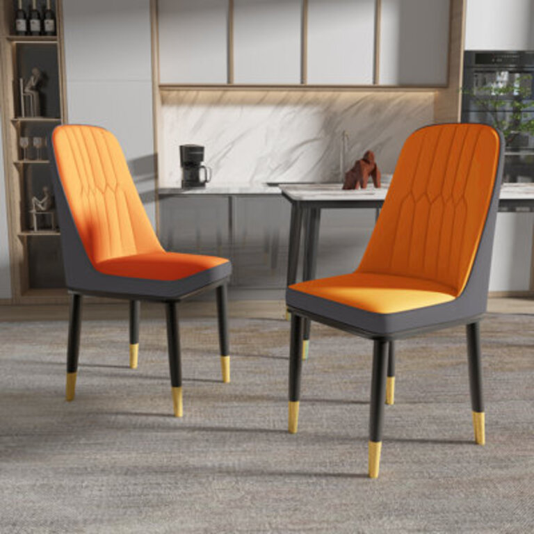 Porchia Faux Leather Solid Back Dinning chairs