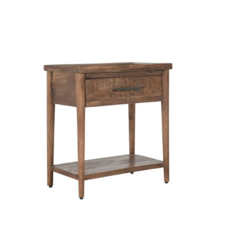Solid Wood End Table with Storage