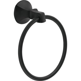 Ashlyn Wall Mount Round Closed Towel Ring Bath Hardware Accessory in Matte Black
