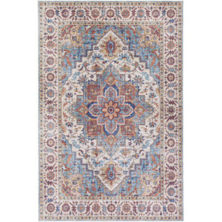 Greear Oriental NavyIce BlueGrass Green Area Rug
