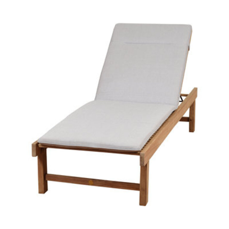 Arnoult 74 Long Reclining Teak Single Chaise with Cushions
