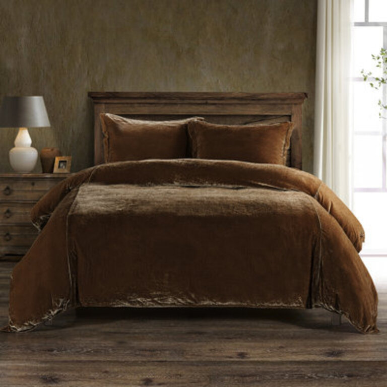 Stella Faux Silk Velvet Classic Chic Modern Rustic Romantic Western Duvet Cover Set