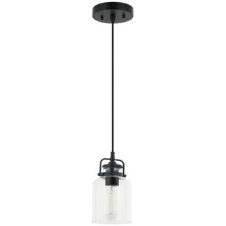 Loucks 1-Light Modern Dimmable Single Jar Pendant Light with Clear Glass Shade