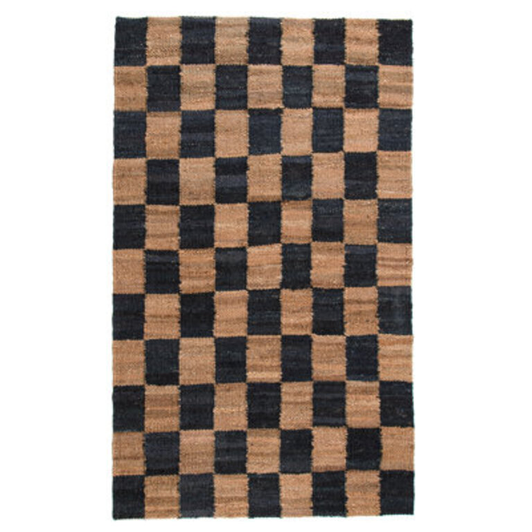 Madalene Checkerboard Tobacco and Charcoal Rug