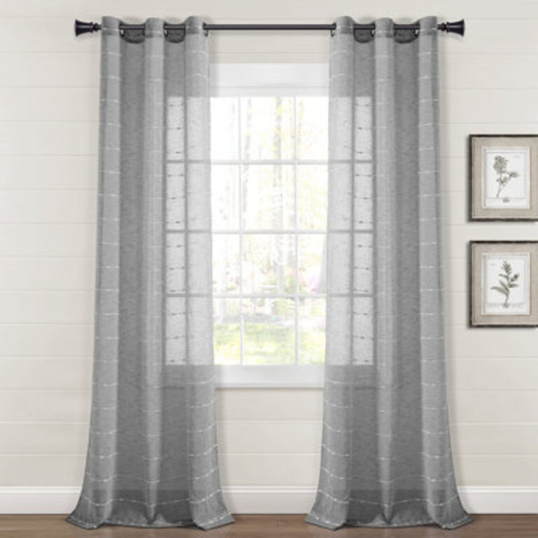 Farmhouse Textured Sheer Textured Sheer Curtain Panels